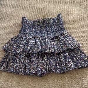 Floral Ruffle Mini Skirt